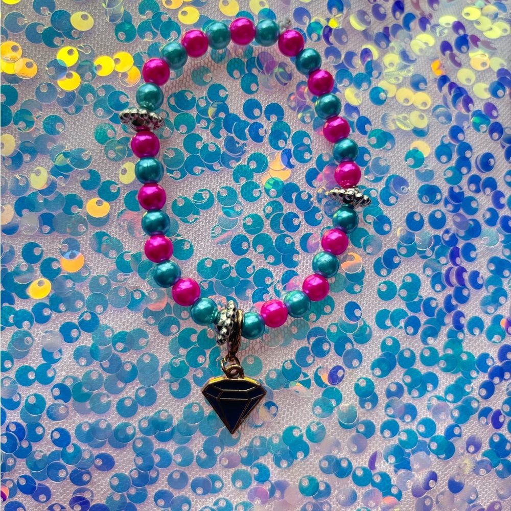 Pink & Blue Handmade Children’s Bracelet